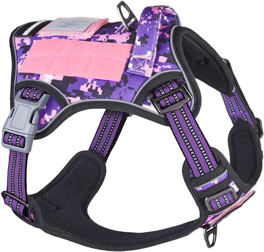 Tactical Dog Harness for Large Dogs No Pull, Fit Smart Reflective Pet Walking Harness for Training, Adjustable Dog Vest Harness with Handle XL